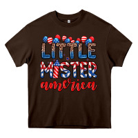 Chocolate Brown little mister America Heavy Core Tee - Zillion Design Studio