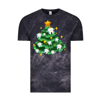 Cloud Black Christmas tree with teeth Vintage Tee - AdoDesignShop