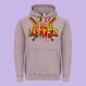 Softball Sister Vintage Hoodie Designed By Adodesignshop