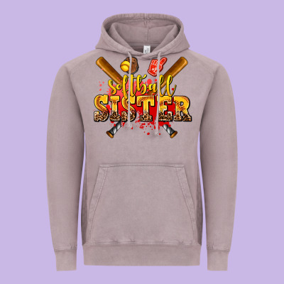 Softball Sister Vintage Hoodie Designed By Adodesignshop