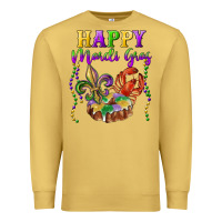Antique Gold happy mardi gras fleur de lis king cake crawfish Premium Sweatshirt - RanaPortraitStore