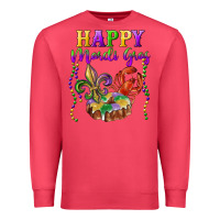 Cardinal happy mardi gras fleur de lis king cake crawfish Premium Sweatshirt - RanaPortraitStore