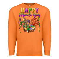 Happy Mardi Gras Fleur De Lis King Cake Crawfish Premium Sweatshirt | Teevron