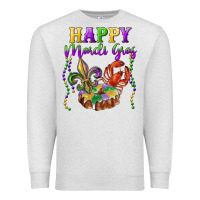 Oatmeal Heather happy mardi gras fleur de lis king cake crawfish Premium Sweatshirt - RanaPortraitStore