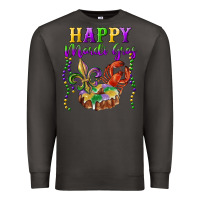 Smoke happy mardi gras fleur de lis king cake crawfish Premium Sweatshirt - RanaPortraitStore