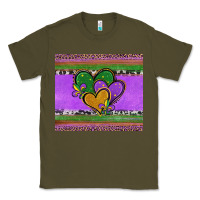 Army Green mardi gras hearts and fleur de lis Classic Tee - Jasminsmagicworld