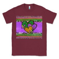Burgundy mardi gras hearts and fleur de lis Classic Tee - Jasminsmagicworld