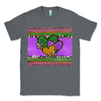 Charcoal Heather mardi gras hearts and fleur de lis Classic Tee - Jasminsmagicworld