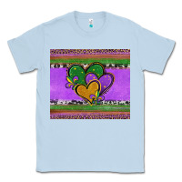 Dusty Blue mardi gras hearts and fleur de lis Classic Tee - Jasminsmagicworld