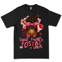 Black cupid's favorite postal worker afro messy bun Premium Tee - texasbilliewilder