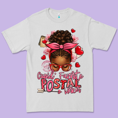 Cupid's Favorite Postal Worker Afro Messy Bun Premium Tee Designed By Texasbilliewilder