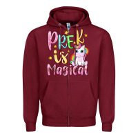 Burgundy pre k is magical Zipper Hoodie - NancyCooperArtShop