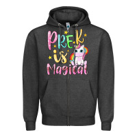 Charcoal Heather pre k is magical Zipper Hoodie - NancyCooperArtShop