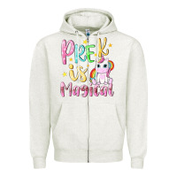 Oatmeal Heather pre k is magical Zipper Hoodie - NancyCooperArtShop