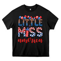 Black little miss America Heavy Core Tee - Zillion Design Studio