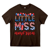 Chocolate Brown little miss America Heavy Core Tee - Zillion Design Studio