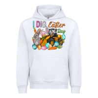 White I dig Easter Day Urban Hoodie - HowdyJamesFarm