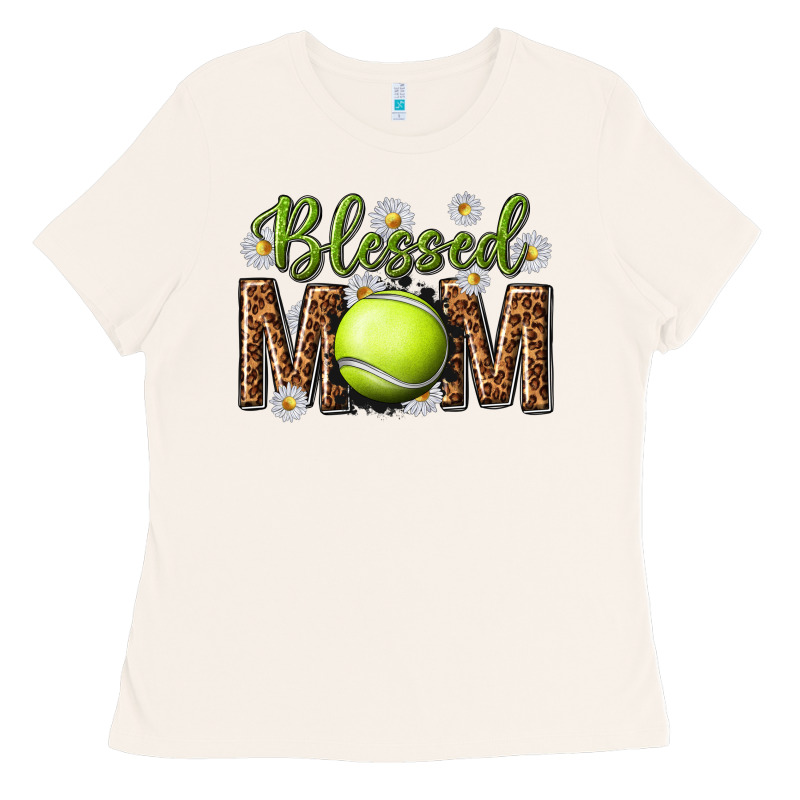 Blessed Mom With Tennis And Daisy Ladies Tee by texasbilliewilder | Teevron