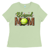 Matcha blessed mom with tennis and daisy Ladies Tee - texasbilliewilder