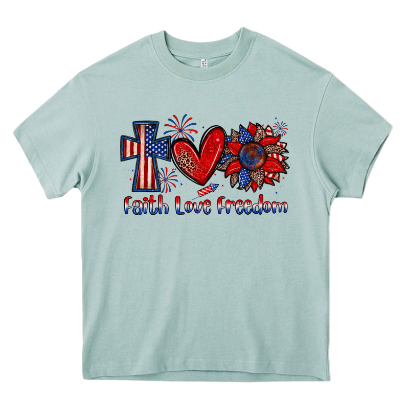Faith Love Freedom Heavy Core Tee by Zillion Design Studio | Teevron