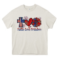 Cream faith love freedom Heavy Core Tee - Zillion Design Studio