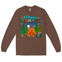 Chestnut happy camper Long Sleeve Tee - MaliasSmallBusiness