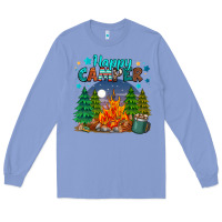 Colony Blue happy camper Long Sleeve Tee - MaliasSmallBusiness