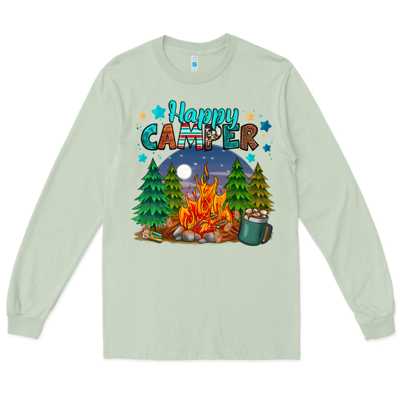 Happy Camper Long Sleeve Tee by MaliasSmallBusiness | Teevron