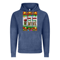 Vintage Denim Christmas Dear Santa Just Bring Wine Vintage Hoodie - Artiststas