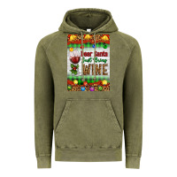 Vintage Olive Christmas Dear Santa Just Bring Wine Vintage Hoodie - Artiststas