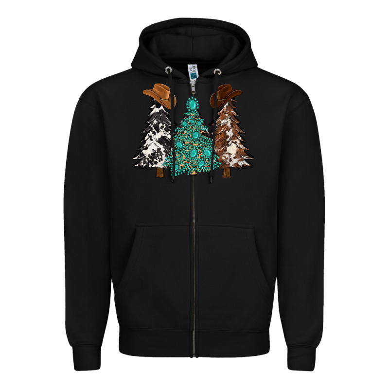 Cowhide With Gemstones Trees Zipper Hoodie by MaliasSmallBusiness | Teevron