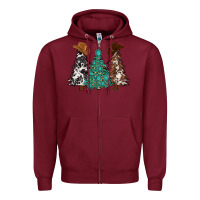 Burgundy cowhide with gemstones trees Zipper Hoodie - MaliasSmallBusiness