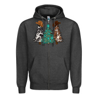 Charcoal Heather cowhide with gemstones trees Zipper Hoodie - MaliasSmallBusiness