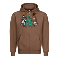 Chestnut cowhide with gemstones trees Zipper Hoodie - MaliasSmallBusiness