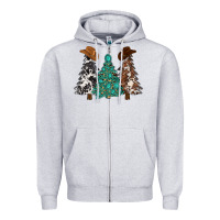 Heather Grey cowhide with gemstones trees Zipper Hoodie - MaliasSmallBusiness