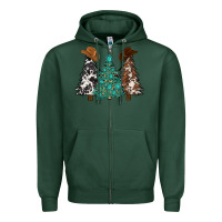 Sports Green cowhide with gemstones trees Zipper Hoodie - MaliasSmallBusiness