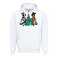 White cowhide with gemstones trees Zipper Hoodie - MaliasSmallBusiness