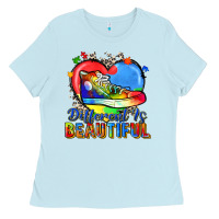 Baby Blue different is beautiful Ladies Tee - Zillion Design Studio