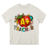 Cream a plus teacher Heavy Core Tee - texasbilliewilder