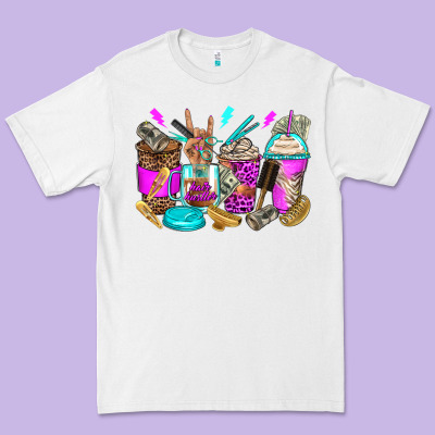 Hair Hustler Coffee Cups Premium Tee Designed By Zillion Design Studio