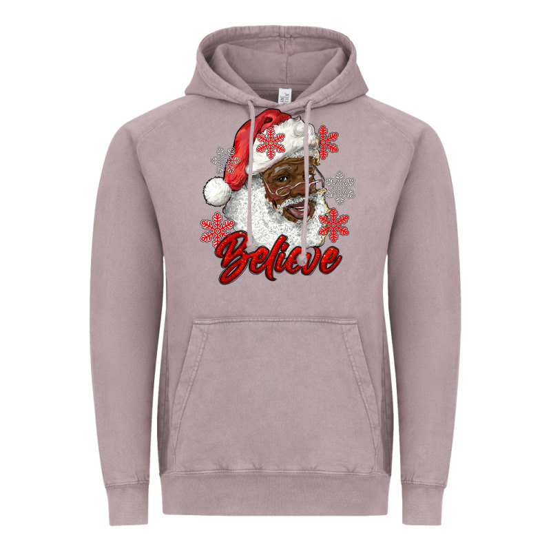 African American Santa Believe Vintage Hoodie by RanaPortraitStore | Teevron