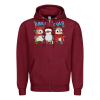 Burgundy baby ıt's cold outside Zipper Hoodie - MaliasSmallBusiness