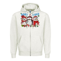 Oatmeal Heather baby ıt's cold outside Zipper Hoodie - MaliasSmallBusiness