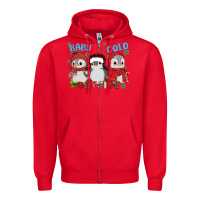 Red baby ıt's cold outside Zipper Hoodie - MaliasSmallBusiness
