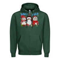 Sports Green baby ıt's cold outside Zipper Hoodie - MaliasSmallBusiness