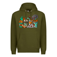 Army Green Basketball coffee cups Premium Hoodie - NancyCooperArtShop