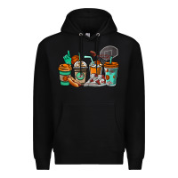 Black Basketball coffee cups Premium Hoodie - NancyCooperArtShop