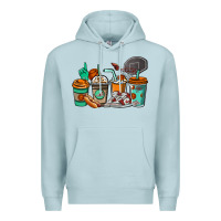 Blue Mist Basketball coffee cups Premium Hoodie - NancyCooperArtShop
