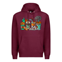 Burgundy Basketball coffee cups Premium Hoodie - NancyCooperArtShop