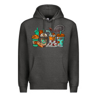 Charcoal Heather Basketball coffee cups Premium Hoodie - NancyCooperArtShop